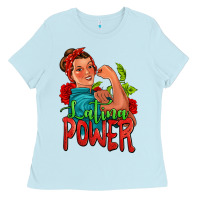 Baby Blue latina power strong woman Ladies Tee - Jasminsmagicworld