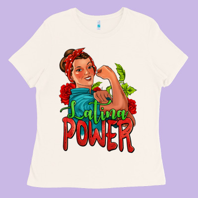 Latina Power Strong Woman Ladies Tee Designed By Jasminsmagicworld