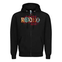 Black Rodeo Christmas Zipper Hoodie - CowhideDigitalArt