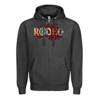 Charcoal Heather Rodeo Christmas Zipper Hoodie - CowhideDigitalArt