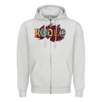 Dove Grey Rodeo Christmas Zipper Hoodie - CowhideDigitalArt