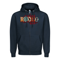 Navy Rodeo Christmas Zipper Hoodie - CowhideDigitalArt