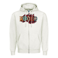 Oatmeal Heather Rodeo Christmas Zipper Hoodie - CowhideDigitalArt