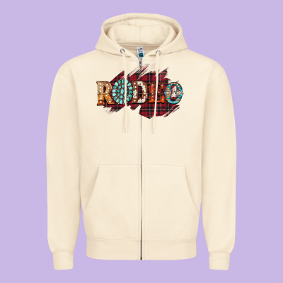 Rodeo Christmas Zipper Hoodie Designed By Cowhidedigitalart