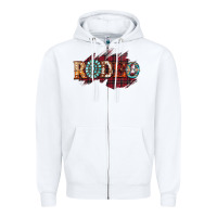 White Rodeo Christmas Zipper Hoodie - CowhideDigitalArt