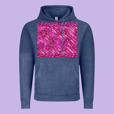 Pink Glitter With Leopard Pattern Vintage Hoodie Designed By Tumblerdesignbyshophia