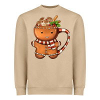 Mushroom Gingerbread Cookie Man Hot Cocoa Coffee Heavyweight Sweatshirt - FaDigitalArtStudio