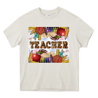 Cream Western Teacher Tumbler Heavy Core Tee - LillyAllenDesigns