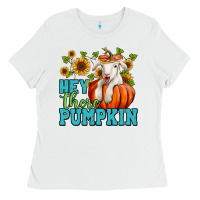 White hey there pumpkin lamb Ladies Tee - Jasminsmagicworld