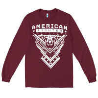 Burgundy American Fighter 3 Long Sleeve Tee - lanVoArt