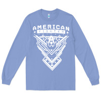 Colony Blue American Fighter 3 Long Sleeve Tee - lanVoArt