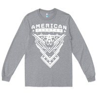 Heather Grey American Fighter 3 Long Sleeve Tee - lanVoArt