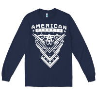 Navy American Fighter 3 Long Sleeve Tee - lanVoArt