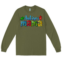 Army Green autism mama Long Sleeve Tee - CowGirlArtShop