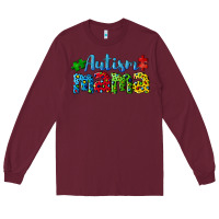Burgundy autism mama Long Sleeve Tee - CowGirlArtShop