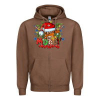 Chestnut Mooey Christmas Zipper Hoodie - CowhideDigitalArt