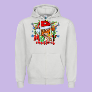 Mooey Christmas Zipper Hoodie Designed By Cowhidedigitalart