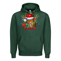Sports Green Mooey Christmas Zipper Hoodie - CowhideDigitalArt
