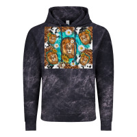Cloud Black lion with leopard and cowhide pattern Vintage Hoodie - TumblerDesignByShophia