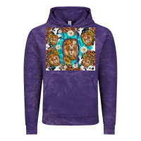 Cloud Purple lion with leopard and cowhide pattern Vintage Hoodie - TumblerDesignByShophia