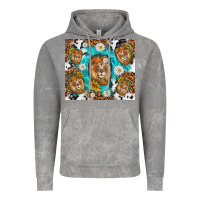 Cloud Rock lion with leopard and cowhide pattern Vintage Hoodie - TumblerDesignByShophia