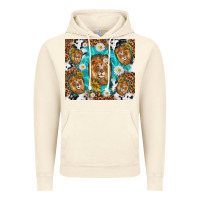 Vintage Artic lion with leopard and cowhide pattern Vintage Hoodie - TumblerDesignByShophia