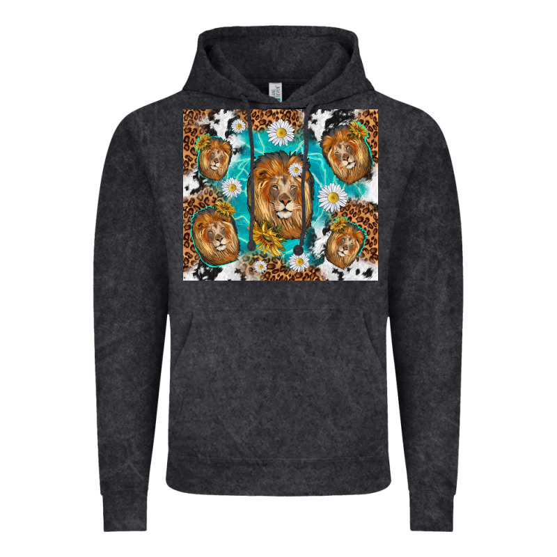 Lion With Leopard And Cowhide Pattern Vintage Hoodie by TumblerDesignByShophia | Teevron