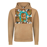 Vintage Camel lion with leopard and cowhide pattern Vintage Hoodie - TumblerDesignByShophia