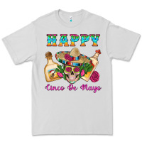 Dove Grey Happy Cinco De Mayo Mexican Skull Tequila Bottle Roses Cactus Premium Tee - Artiststas