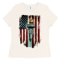Bone statue of liberty torch Ladies Tee - BarkalooDesign