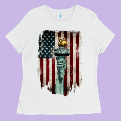 Statue Of Liberty Torch Ladies Tee Designed By Barkaloodesign
