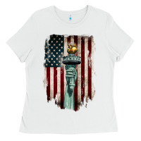 White statue of liberty torch Ladies Tee - BarkalooDesign