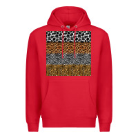 Red safari animals seamless pattern Premium Hoodie - BundleAndBundleShop