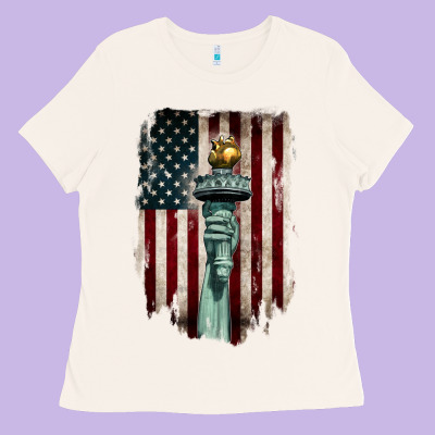 Statue Of Liberty Torch Ladies Tee Designed By Barkaloodesign
