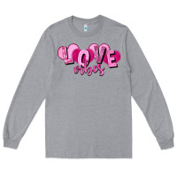 Heather Grey Love vibes Valentine's Day Long Sleeve Tee - HowdyJamesFarm