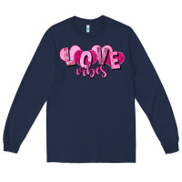 Navy Love vibes Valentine's Day Long Sleeve Tee - HowdyJamesFarm