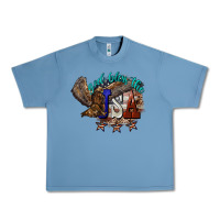 Pebble Blue God bless the USA Eagle 4th of july Urban Heavy Tee - HowdyJamesFarm
