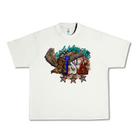 Pistachio God bless the USA Eagle 4th of july Urban Heavy Tee - HowdyJamesFarm
