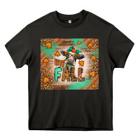 Asphalt Western Hay Fall Cow Heavy Core Tee - LillyAllenDesigns