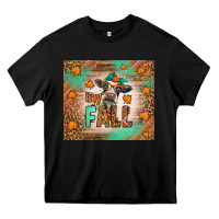 Black Western Hay Fall Cow Heavy Core Tee - LillyAllenDesigns