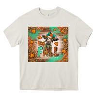 Cream Western Hay Fall Cow Heavy Core Tee - LillyAllenDesigns