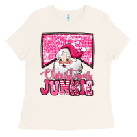 Bone pink Christmas junkie Santa Claus Ladies Tee - Jasminsmagicworld