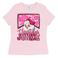 Bubblegum Pink pink Christmas junkie Santa Claus Ladies Tee - Jasminsmagicworld