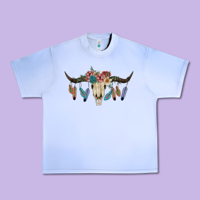 Texas Longhorn Bull Skull Urban Heavy Tee Designed By Jahusdesignshop
