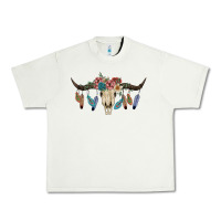 Pistachio Texas Longhorn Bull Skull Urban Heavy Tee - JahusDesignShop