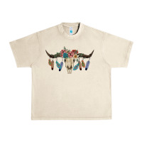 Sandshell Texas Longhorn Bull Skull Urban Heavy Tee - JahusDesignShop