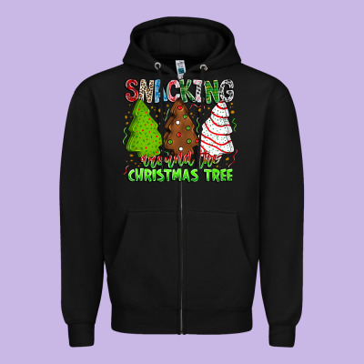 Snacking Around The Christmas Tree Zipper Hoodie Designed By Cowhidedigitalart