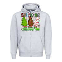 Heather Grey Snacking Around The Christmas Tree Zipper Hoodie - CowhideDigitalArt