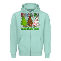 Seafoam Snacking Around The Christmas Tree Zipper Hoodie - CowhideDigitalArt