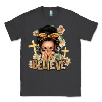 Smoke Black Hair Believe Praying Caucasian Messy Bun Classic Tee - texasbilliewilder